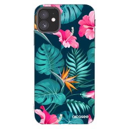 Átlátszó szilikon tok az alábbi mobiltelefonokra Apple iPhone 11 - Pink Monstera