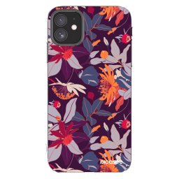 Átlátszó szilikon tok az alábbi mobiltelefonokra Apple iPhone 11 - Purple Leaf