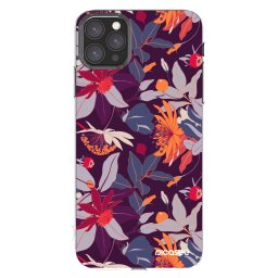 Átlátszó szilikon tok az alábbi mobiltelefonokra Apple iPhone 11 Pro Max - Purple Leaf