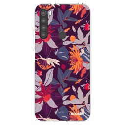 Átlátszó szilikon tok az alábbi mobiltelefonokra Xiaomi Redmi Note 8 - Purple Leaf