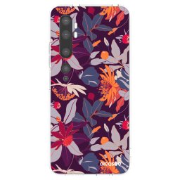 Átlátszó szilikon tok az alábbi mobiltelefonokra Xiaomi Mi Note 10 (Pro) - Purple Leaf