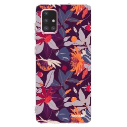 Átlátszó szilikon tok az alábbi mobiltelefonokra Samsung Galaxy A71 A715F - Purple Leaf