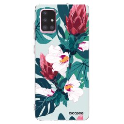 Átlátszó szilikon tok az alábbi mobiltelefonokra Samsung Galaxy A71 A715F - Rhododendron