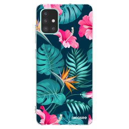 Átlátszó szilikon tok az alábbi mobiltelefonokra Samsung Galaxy A51 A515F - Pink Monstera