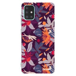 Átlátszó szilikon tok az alábbi mobiltelefonokra Samsung Galaxy A51 A515F - Purple Leaf