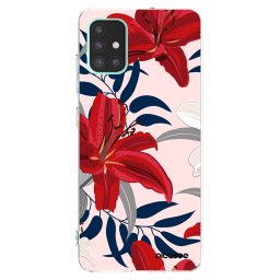 Átlátszó szilikon tok az alábbi mobiltelefonokra Samsung Galaxy A51 A515F - Red Lily