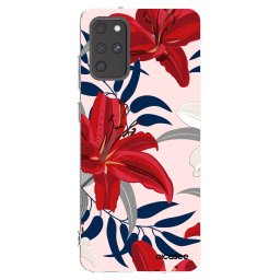 Átlátszó szilikon tok az alábbi mobiltelefonokra Samsung Galaxy S20+ G985F - Red Lily