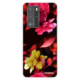 Átlátszó szilikon tok az alábbi mobiltelefonokra Huawei P40 Pro - Dark Peonny