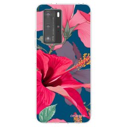 Átlátszó szilikon tok az alábbi mobiltelefonokra Huawei P40 Pro - Hibiscus