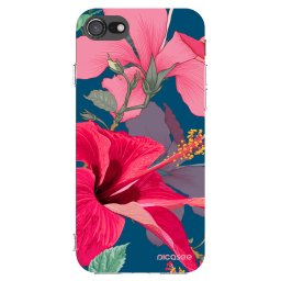 Átlátszó szilikon tok az alábbi mobiltelefonokra Apple iPhone SE 2020 - Hibiscus
