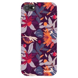 Átlátszó szilikon tok az alábbi mobiltelefonokra Apple iPhone SE 2020 - Purple Leaf