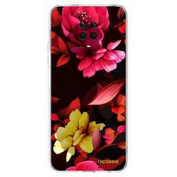 Átlátszó szilikon tok az alábbi mobiltelefonokra Xiaomi Redmi Note 9 Pro - Dark Peonny