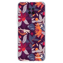 Átlátszó szilikon tok az alábbi mobiltelefonokra Xiaomi Redmi Note 9 Pro - Purple Leaf
