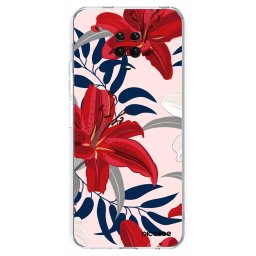 Átlátszó szilikon tok az alábbi mobiltelefonokra Xiaomi Redmi Note 9 Pro - Red Lily