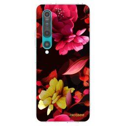 Átlátszó szilikon tok az alábbi mobiltelefonokra Xiaomi Mi 10 - Dark Peonny