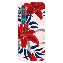 Átlátszó szilikon tok az alábbi mobiltelefonokra Xiaomi Mi 10 - Red Lily