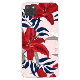 Átlátszó szilikon tok az alábbi mobiltelefonokra Huawei Y5P - Red Lily