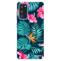 Átlátszó szilikon tok az alábbi mobiltelefonokra Samsung Galaxy S20 FE - Pink Monstera