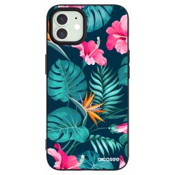 Fekete szilikon tok az alábbi mobiltelefonokra Apple iPhone 12 - Pink Monstera