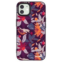 Fekete szilikon tok az alábbi mobiltelefonokra Apple iPhone 12 - Purple Leaf