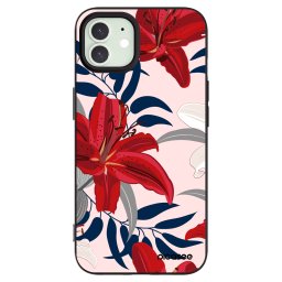 Fekete szilikon tok az alábbi mobiltelefonokra Apple iPhone 12 - Red Lily