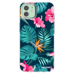 Átlátszó szilikon tok az alábbi mobiltelefonokra Apple iPhone 12 Pro - Pink Monstera