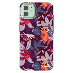 Átlátszó szilikon tok az alábbi mobiltelefonokra Apple iPhone 12 Pro - Purple Leaf