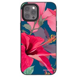 Fekete szilikon tok az alábbi mobiltelefonokra Apple iPhone 12 Pro Max - Hibiscus