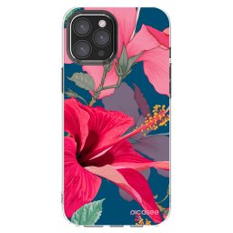 Átlátszó szilikon tok az alábbi mobiltelefonokra Apple iPhone 12 Pro Max - Hibiscus