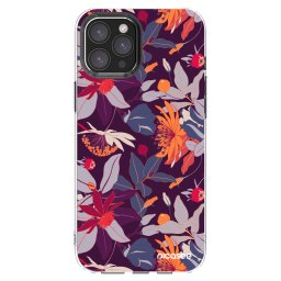 Átlátszó szilikon tok az alábbi mobiltelefonokra Apple iPhone 12 Pro Max - Purple Leaf