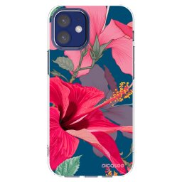 Átlátszó szilikon tok az alábbi mobiltelefonokra Apple iPhone 12 mini - Hibiscus