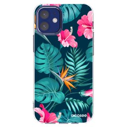 Átlátszó szilikon tok az alábbi mobiltelefonokra Apple iPhone 12 mini - Pink Monstera