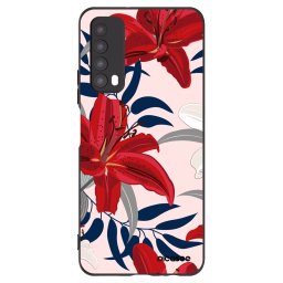Fekete szilikon tok az alábbi mobiltelefonokra Huawei P Smart 2021 - Red Lily
