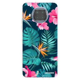 Átlátszó szilikon tok az alábbi mobiltelefonokra Xiaomi Mi 10T Lite - Pink Monstera