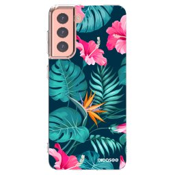 Átlátszó szilikon tok az alábbi mobiltelefonokra Samsung Galaxy S21 5G G991B - Pink Monstera