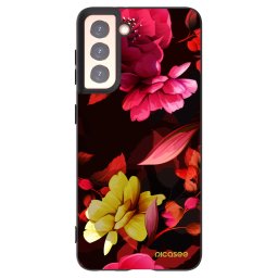 Fekete szilikon tok az alábbi mobiltelefonokra Samsung Galaxy S21 5G G991B - Dark Peonny