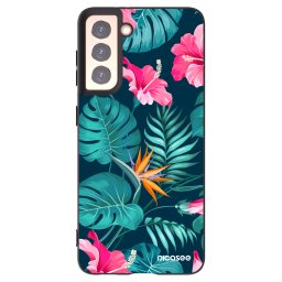 Fekete szilikon tok az alábbi mobiltelefonokra Samsung Galaxy S21 5G G991B - Pink Monstera