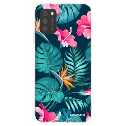 Átlátszó szilikon tok az alábbi mobiltelefonokra Xiaomi Poco M3 - Pink Monstera