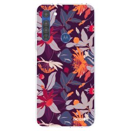 Átlátszó szilikon tok az alábbi mobiltelefonokra Motorola Moto G8 - Purple Leaf