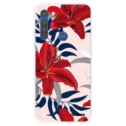 Átlátszó szilikon tok az alábbi mobiltelefonokra Motorola Moto G8 - Red Lily