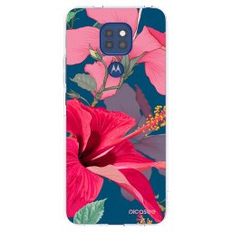 Átlátszó szilikon tok az alábbi mobiltelefonokra Motorola Moto G9 Play - Hibiscus