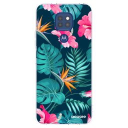 Átlátszó szilikon tok az alábbi mobiltelefonokra Motorola Moto G9 Play - Pink Monstera
