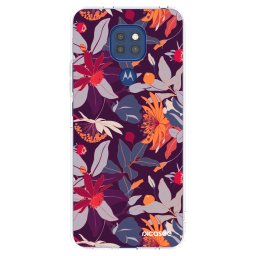 Átlátszó szilikon tok az alábbi mobiltelefonokra Motorola Moto G9 Play - Purple Leaf