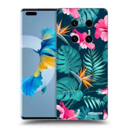 Átlátszó szilikon tok az alábbi mobiltelefonokra Huawei Mate 40 Pro - Pink Monstera