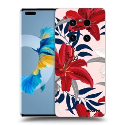 Átlátszó szilikon tok az alábbi mobiltelefonokra Huawei Mate 40 Pro - Red Lily