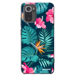 Átlátszó szilikon tok az alábbi mobiltelefonokra Xiaomi Redmi Note 10 - Pink Monstera