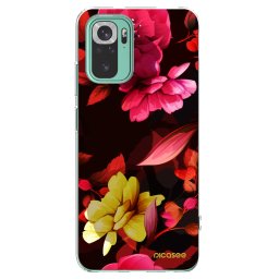 Átlátszó szilikon tok az alábbi mobiltelefonokra Xiaomi Redmi Note 10 Pro - Dark Peonny