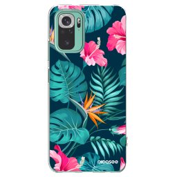 Átlátszó szilikon tok az alábbi mobiltelefonokra Xiaomi Redmi Note 10 Pro - Pink Monstera