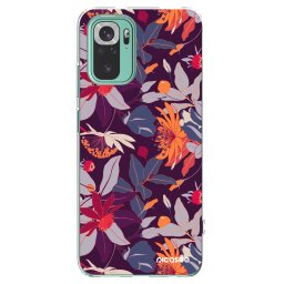 Átlátszó szilikon tok az alábbi mobiltelefonokra Xiaomi Redmi Note 10 Pro - Purple Leaf