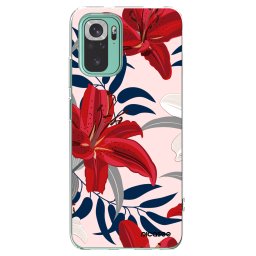 Átlátszó szilikon tok az alábbi mobiltelefonokra Xiaomi Redmi Note 10 Pro - Red Lily